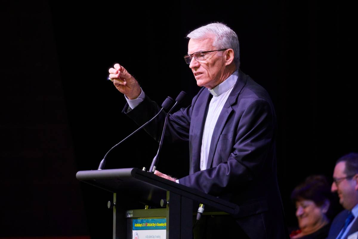 Archbishop Costelloe pointed out that it is the job of a Catholic School to help people grow into decent human beings. Photo: Ron Tan.
